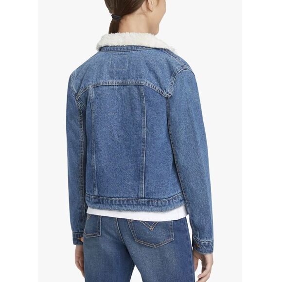 LEVI’S‎ Bestseller SHERPA TRUCKER JACKET BIG GIRLS M Nwt - Picture 2 of 7